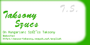 taksony szucs business card
